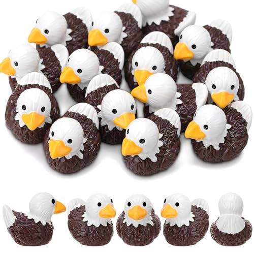 Image of 50 Pcs Bald Eagle Ducks Toy Figures, Mini Bald Eagle Resin Ducks Bulk, Tiny Bald Eagle Figurine Dress up Duck Toy for Party Favors (Bald Eagle)