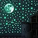 334 Pezzi Luna Decorazione Adesivo, Adesivi Murali Soffitto, Stelle Soffitto, Fluorescenti Stickers per Camera da Letto, Camera dei Bambini, Finestra, Soggiorno, Festa, Decorazioni Natalizie(Verde)