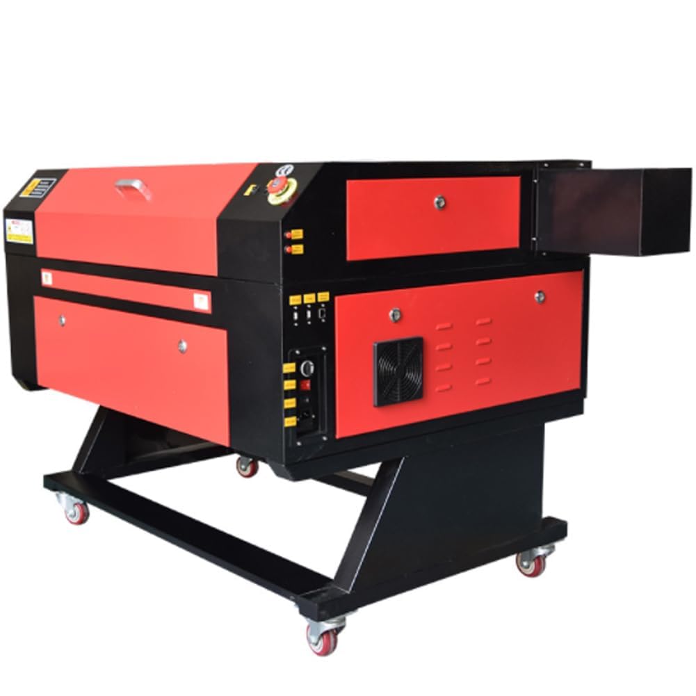 Co2 Laser 80W Laser Graviermaschine Plottermaschine Snapmaker Gravurwerkzeug 700 x 500mm 220V Europlug Ruida Control mit USB-Anschluss für Papier/Kunststoff/Leder/Harz/Bambus/Holz (80W mit Halterung)