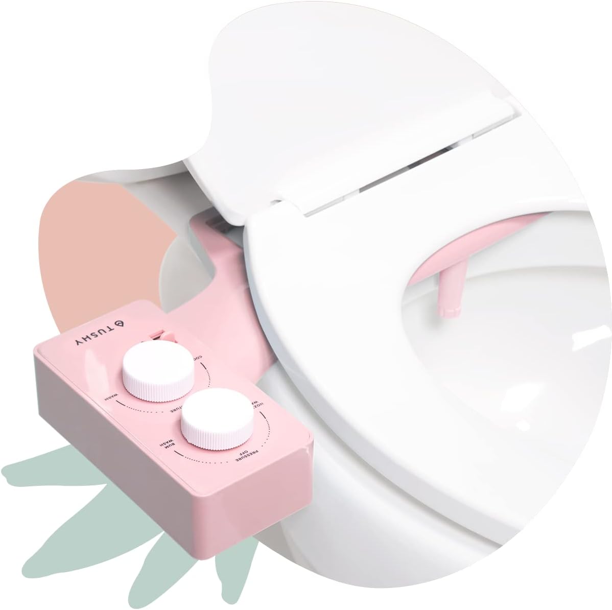 TUSHY Basic 2.0 Bidet Toilet Seat Attachment | Warm-Water Optional. Modern Sleek Design. Fresh Clean Water Sprayer (Non-Electric Self Cleaning Adjustable Nozzle), (White/Silver)