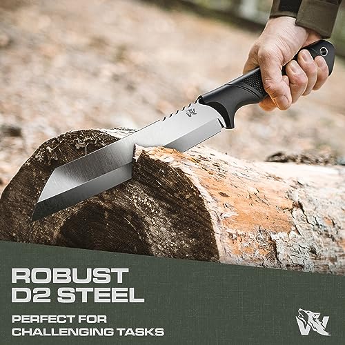 Image of ODENWOLF W Machete - Survival Machete Full Tang with Sheath - Strong D2 Steel Knife Machete for Cutting Trees, for Yard Work, and for Bushcrafting and Big Tactical Knife with TPE-Handle