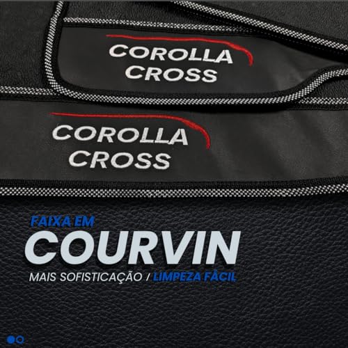 Jogo de Tapetes Automotivos Emborrachados Corolla Cross 2020 2021 2022 2023 2024 2025-03 peças
