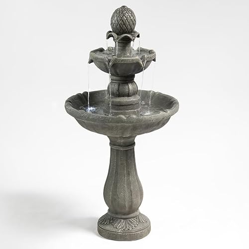 Warm Garden Outdoor Water Fountains –42.2 in. Tall,3 Tiered Stone