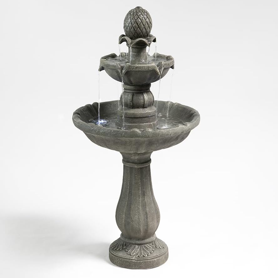 Outdoor Water Fountain –42.2 in. Tall Large Floor-Standing Outsid...