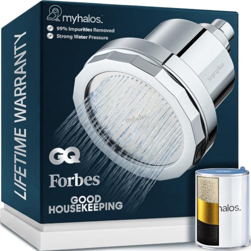 MyHalos Filtered Shower Head for Hard Water