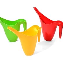 Ashman Set of 3 Watering Can, Indoor and Outdoor Use, Red, Green, Yellow, 2 Liter Capacity, 3 Pack