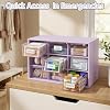 Jewelry Organizer Box, 9-Compartment Desktop Storage Box with Drawers, Multi-Compartment Plastic Jewelry Storage Organizer for Desk, Office, or Vanity (Violet color) #2