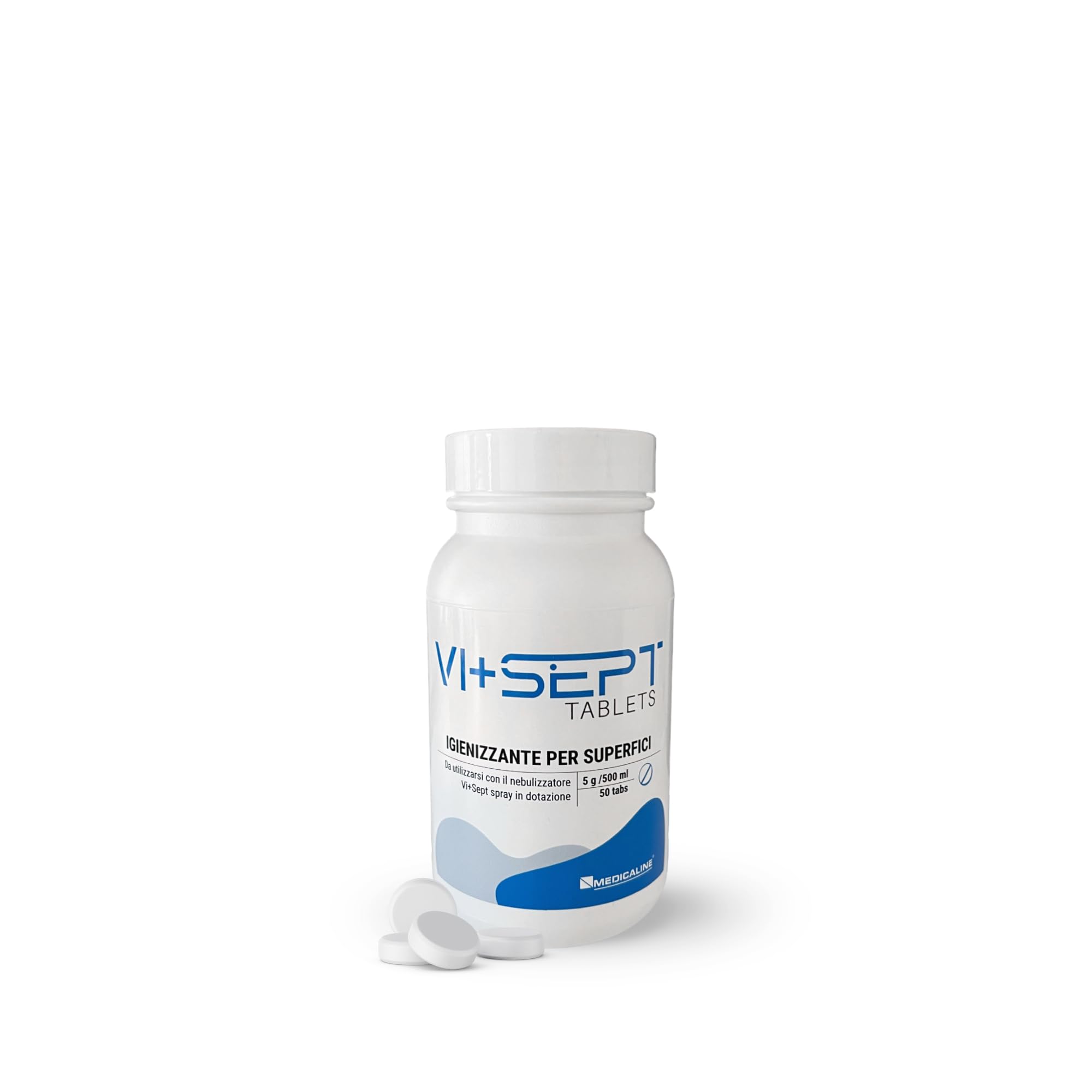 Vi+Sept Tablets. Igienizzante concentrato in compresse per superfici. Contro la presenza di acari e cimici del letto. 10/50 compresse x 5g, nebulizzatore 500 ml. Inodore • assorbe gli odori. (50)