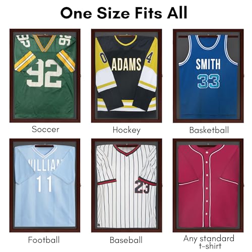 Americanflat Jersey Frame Display Case - 23x31 Lockable Display Case with Hanger - All-Star Collection - Mahogany Sports Jersey Frame Shadow Box with Plexiglass for Baseball, Basketball, Soccer by Americanflat - Image 5
