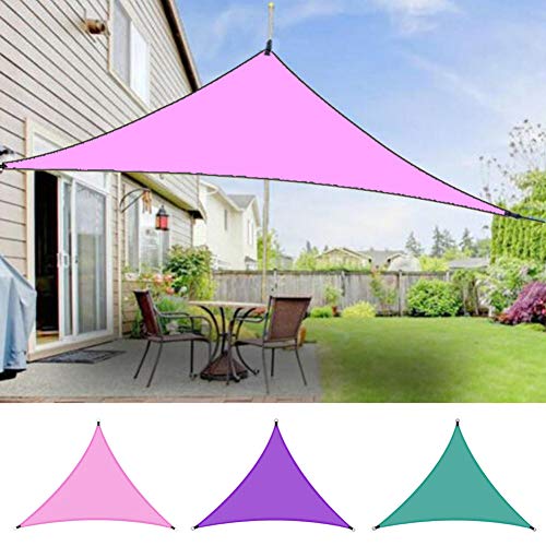 Jycar Triangle Awning Shelter, Waterproof Sun Shade Sail Canopy, Durable Polyester Garden Shading Net With 3Pcs 6.5Ft Ropes, For Outdoor Patio Garden (Pink, 9.8 X 9.8 X 9.8 Ft) #TOP6