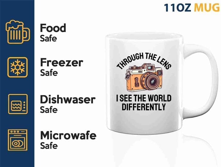 Photographer Coffee Mug 11oz White -Through the lens - Gift For Photographer Cup Photographer Must Haves Wedding Photographer Gift image 4