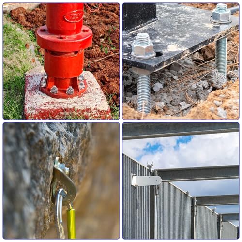 NIERBO M10 x 90 mm Ankerbolzen, 10 Stück, Edelstahl, Sechskant, Kohlenstoffstahl, Betonanker