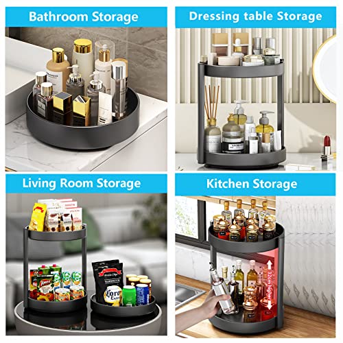 Kibuhain Lazy Susans Organizer Round Turntable Spice Rack, 10Inch Dia Non-Skid Cabinet Organizer, 360° Rotating Spice Jars Organizer & Holder For Kitchen, Bathroom, Living Room #TOP6