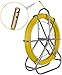 Fish Tape Fiberglass 6MM 656FT,Duct Rodder Fish Tape Puller Fiberglass Wire Cable Running with Cage and Wheel Stand,Durable Steel Reel Stand,Fish Tape Min Bending Radius 13 inch/330 mm (6mm 656Ft)