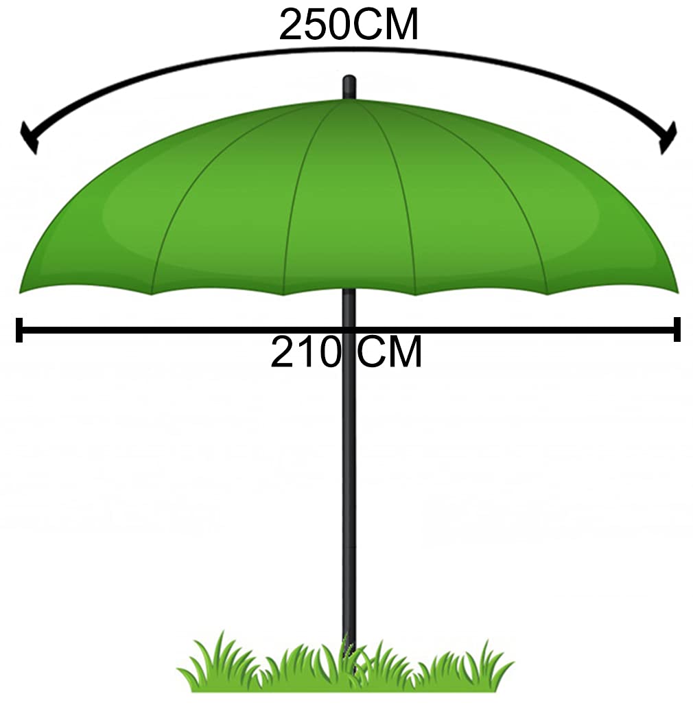 Neco Parasol wędkarski Ø 250 cm, ze stojakiem na parasol i śledziami, ochrona przed deszczem, wiatrem, zimnem i promieniowaniem UV, dla 4 mężczyzn, bagaż karpiowy z bezpłatnym etui, 15027