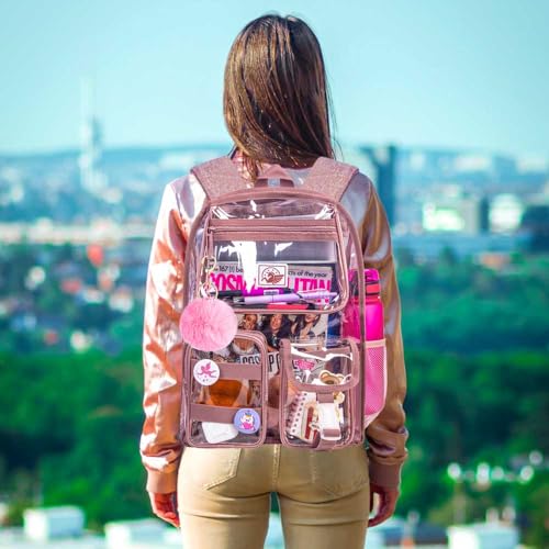 3Pcs Clear Backpack for Girls, Transparent Bookbag Heavy Duty See Through Backpacks2