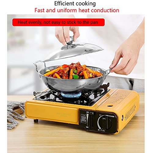 Wok de acero inoxidable con fondo redondo de 22.5 cm miniatura 2