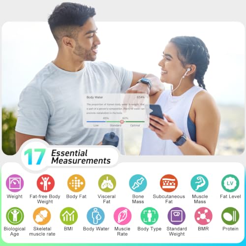 Image of INSMART Smart Scale for Body Weight, Body Fat, 12x12 inches Large Platform