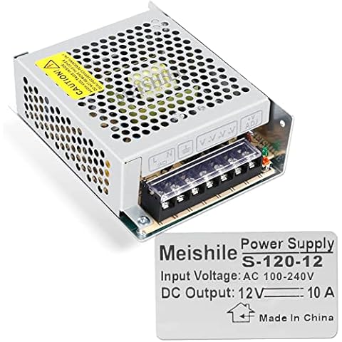12V 10A 120W DC Switching Power supply Adapter PSU AC-DC 12Volt Industrial Transformer Converter 0-8/5amps LED drive Light Strip Lamp CCTV Camera DVR Meter Electric Motor model Fan Cool SMPS 110V/220V Cover