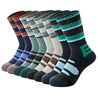 BONANGEL Kids Thermal Socks Merino Wool Thick for Boys Girls Walking Cosy Welly Socks Winter Warm Boot Cushion Crew Socks for Outdoors, Hiking, Sports, Ski (4 Pairs)