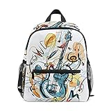 Guitare Rock Abstraite Sac  Dos Enfant Sac d'cole Maternelle Tout-Petit Prscolaire tudiant Scolaire Cartable pour Les d'ge de La gs de 1  6 Ans Garons Filles