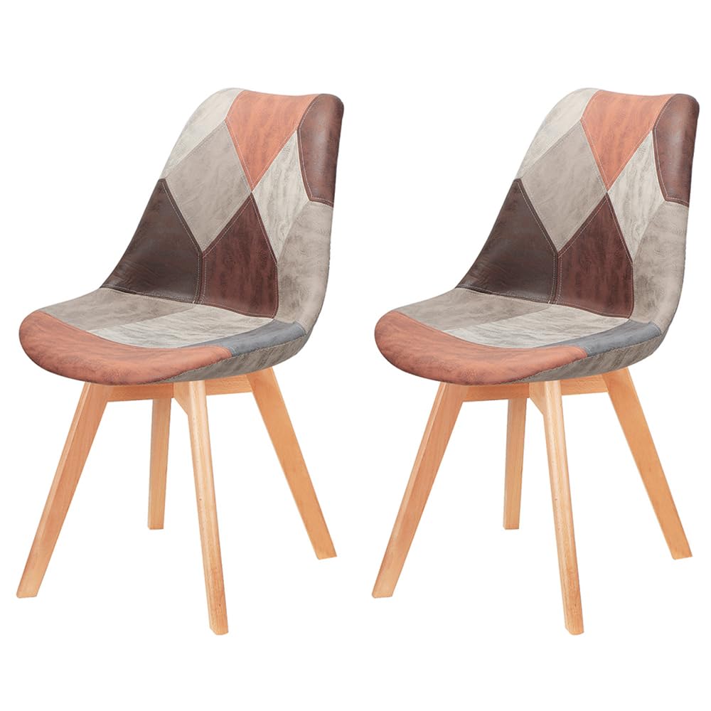 Chaise patchwork rose style scandinave lot de 2 l'esprit cocon chez soi