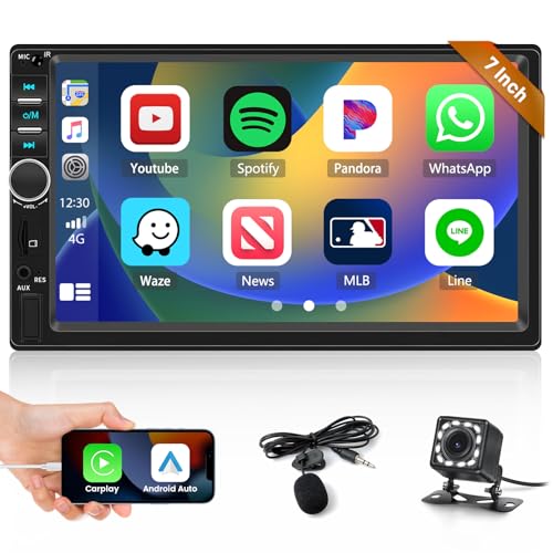 📻Wireless Apple Carplay e Android Auto: è possibile controllare il telefono sull'autoradio a singolo din, per accedere alla navigazione del telefono, effettuare chiamate, inviare messaggi o riprodurre musica. Oppure potete utilizzare l'assistente vocale intelligente per eseguire queste azioni. Un modo più intelligente di accedere al telefono cellulare.