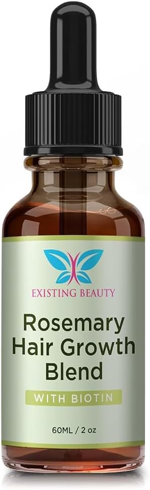 Rosemary Oil for Hair Growth - Biotin & Natural Blend by Existing Beauty - Stimulates Scalp, Nourishes Roots, Promotes Thicker, Fuller Hair for Women & Men - 2.02 fl oz by Existing Beauty