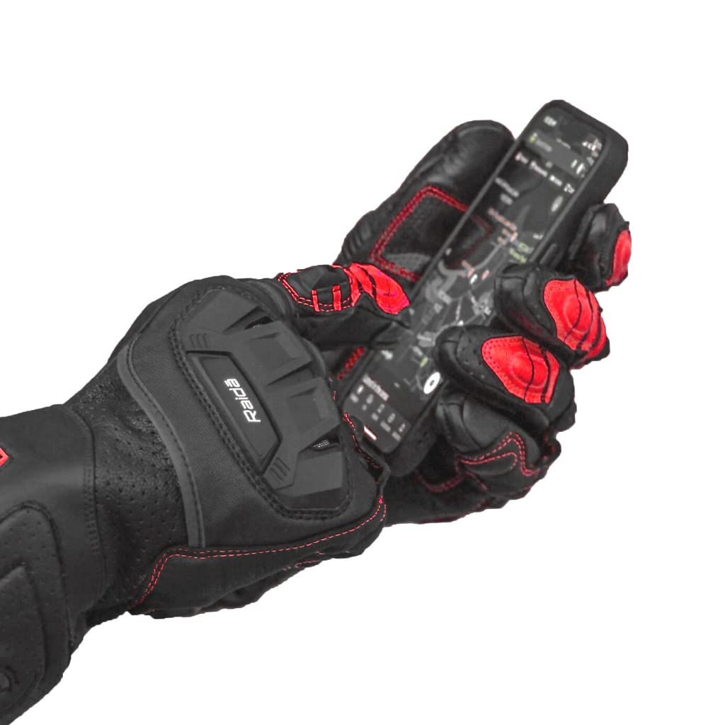 Raida Aeroprix Full Gauntlet Leather Motorcycle Gloves Knox Sps