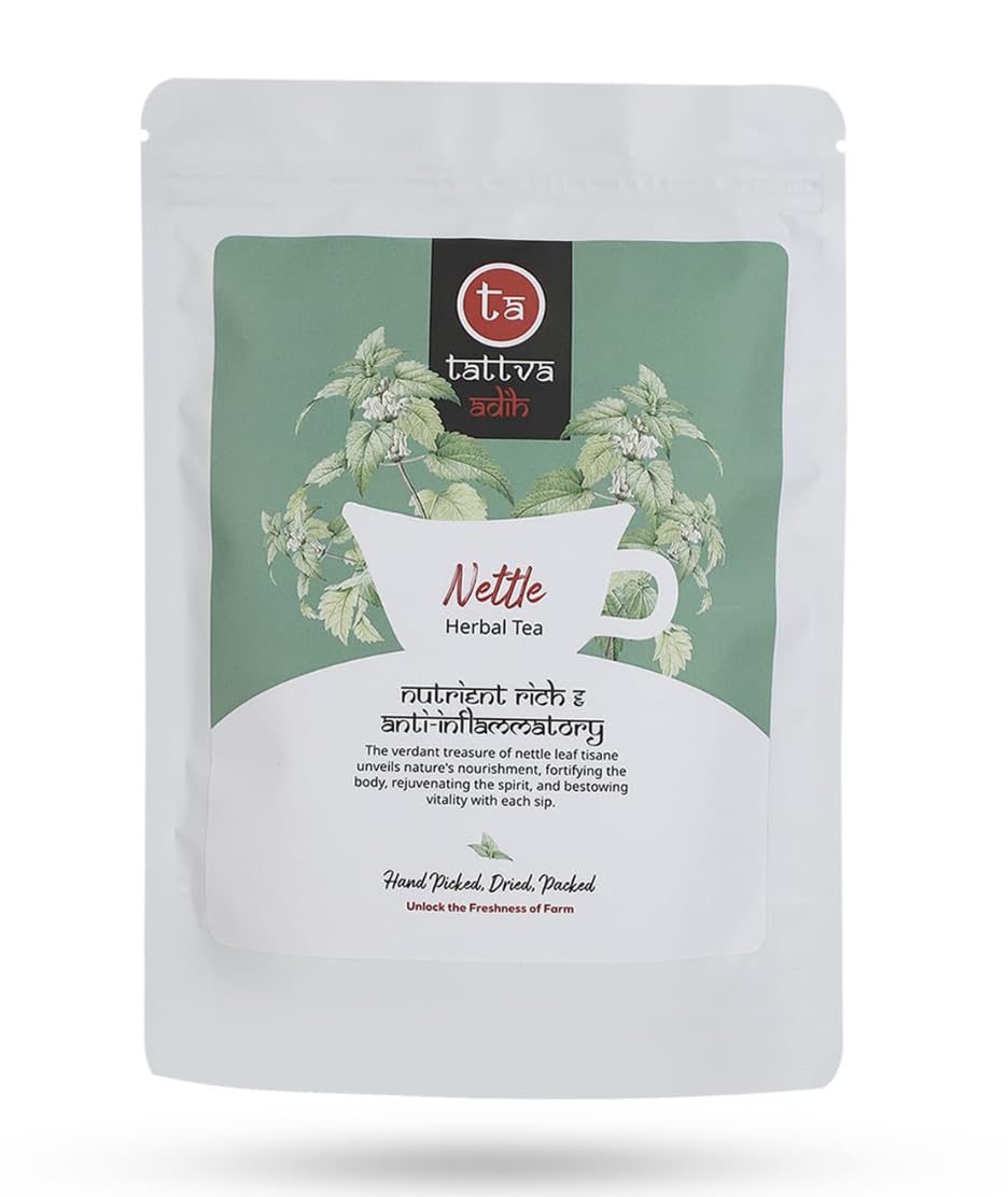 Tattva Adih Himalayan Nettle Leaf Herbal Tea, Detox & Anti Inflammatory Airtight Container, Herbal Tisane, Caffeine Free, Loose Leaves, Hot Tea (50 grams - Ziplock Pouch) (B0CHSFTQJN) Amazon Price History, Amazon Price Tracker
