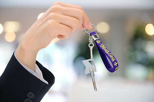 Miniatura 5 de CupaPlay 24 llaveros de goma para fiesta de Mardi Gras, carnaval, regalos de fiesta de cumpleaños, suministros de bolsas de regalo, regalos para