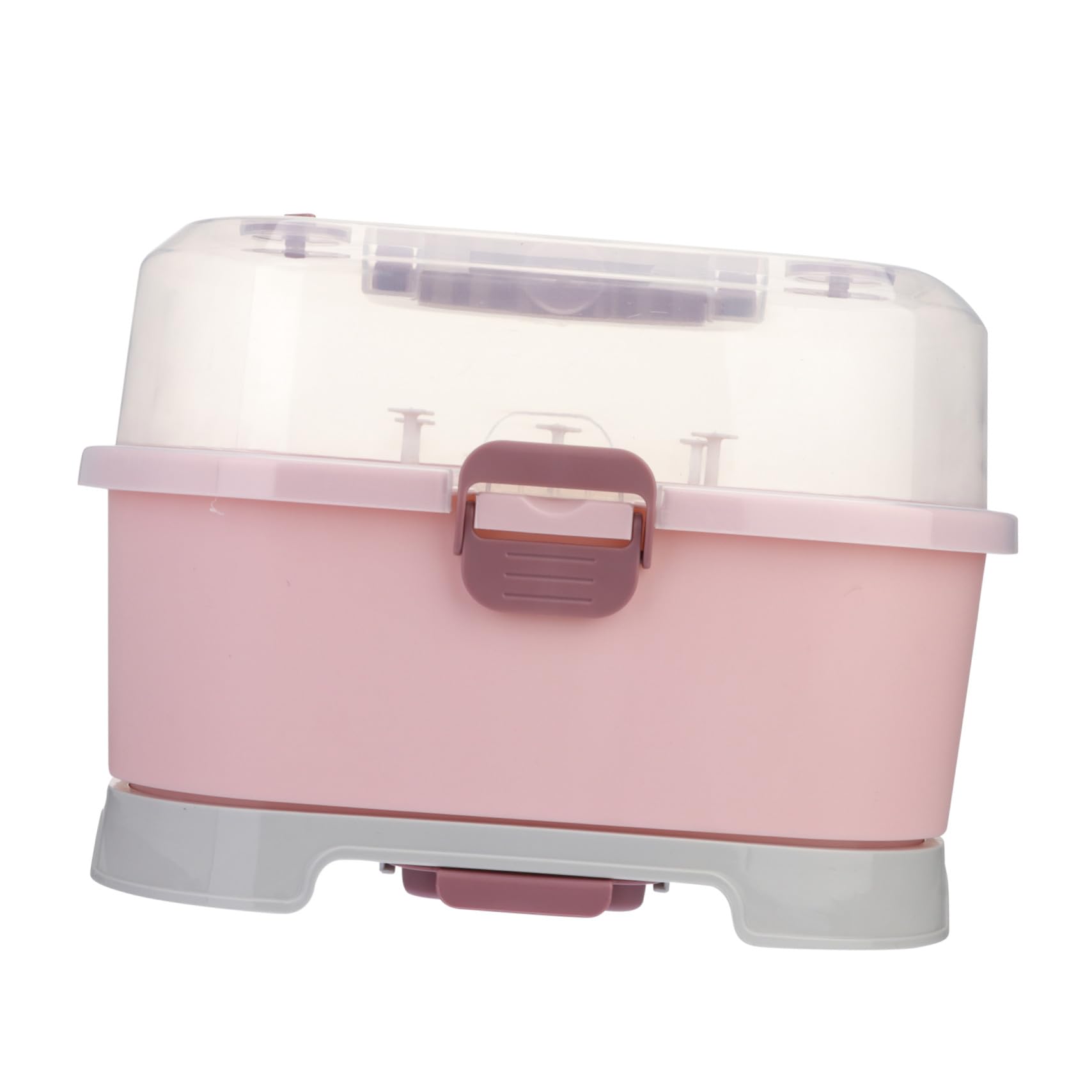 Babyflaschen Aufbewahrungsbox Groß, Pp, Rosa, Tragbar | Milchflaschen und Schnuller, Viel Platz für Stillzubehör, Geeignet für Zuhause und Unterwegs