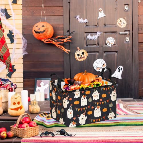 Image of Halloween Shelf Nursery Storage Basket Laundry Hamper Storage Box and Bins for Home Clothes with Handles