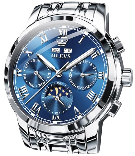 Image of OLEVS Mens Automatic Watches Self Winding Mechanical Luxury Dress Stainless Steel Waterproof Wrist Watches for Men