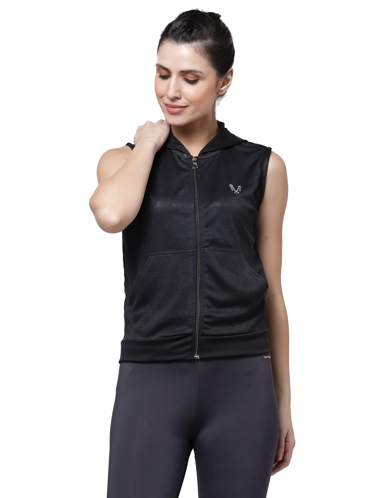 Women's Sleeveless Hooded Training Sports Gym Jacket