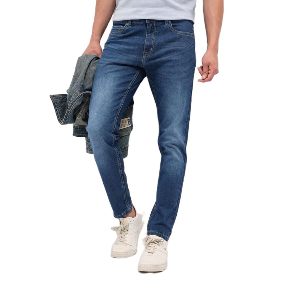 the bear house Men's Skinny Fit Blue Cotton Jeans-picture-30