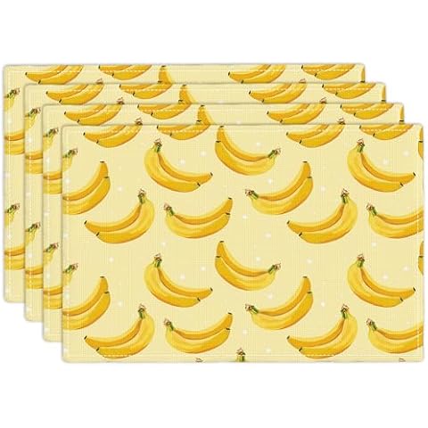 Banana Placemats Set of 4 for Dining Cover