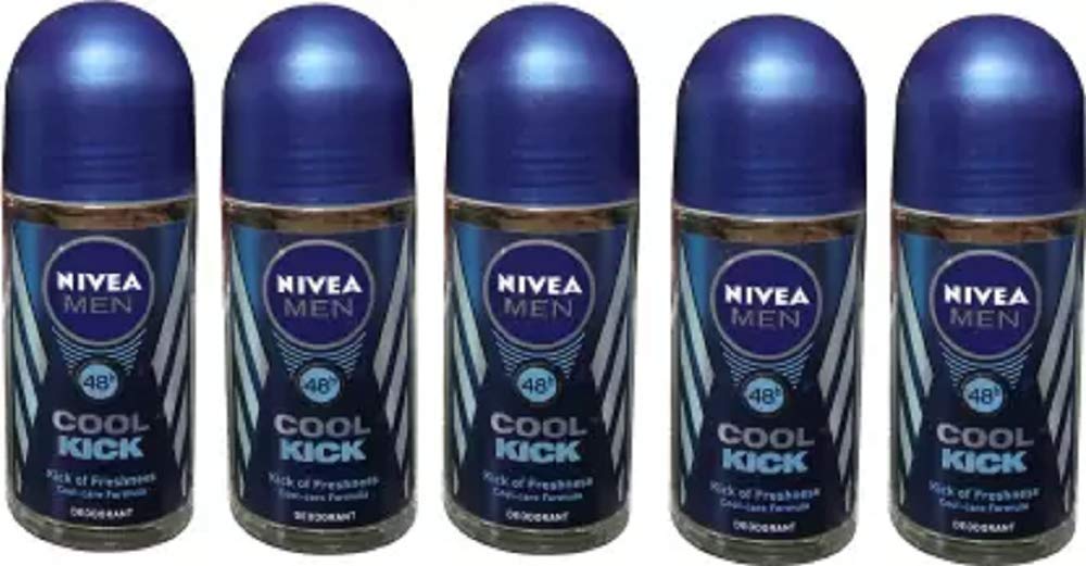 Nivea COOL KICK (PACK OF 5) Deodorant Roll-on - For Men (250 ml, Pack of 5)-picture-17