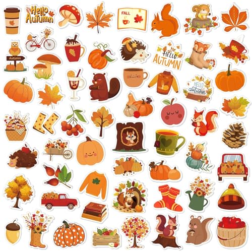 UPINS Fall Pins,60 Pcs Autumn Brooch Pins Acrylic Fall Leaves Squirrel Mushroom Hedgehog and Pumpkin Pins for Clothing Bags Hats Backpack and Gift Decorations