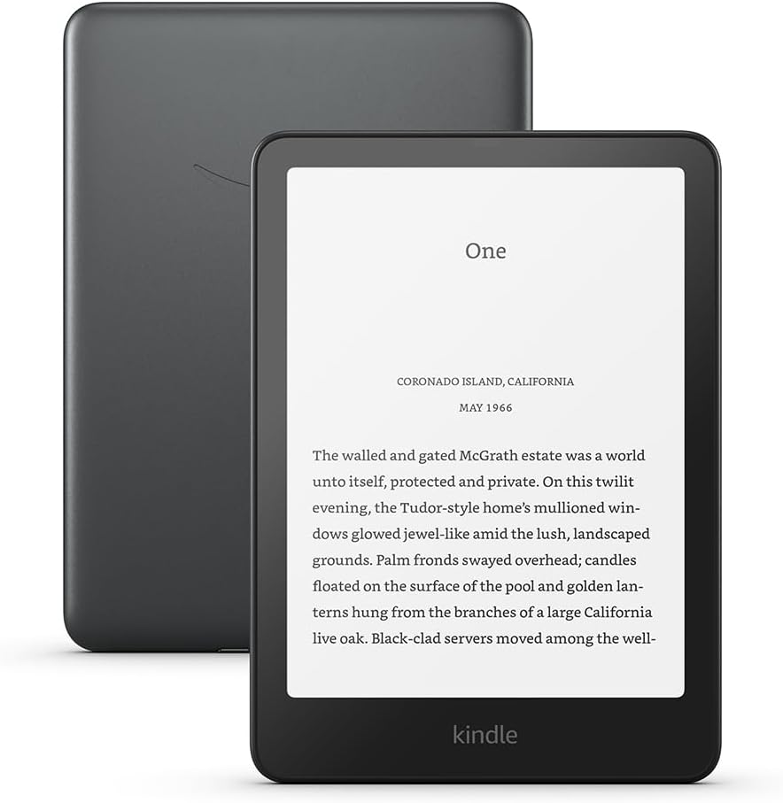 Amazon Kindle Paperwhite Signature Edition (newest gen) – Our fastest Kindle with an auto-adjusting front light, wireless charging and weeks of battery life – 32 GB – Without Ads - Metallic Black