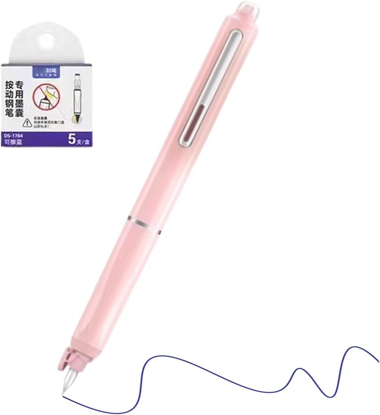 Fine Tip Pen, Easy Click Ink Writing Tool, Refillable System with Replaceable Cartridges, Lightweight Ergonomic Handwriting Drawing Pen, Creative Marker, Office Supply for Home
