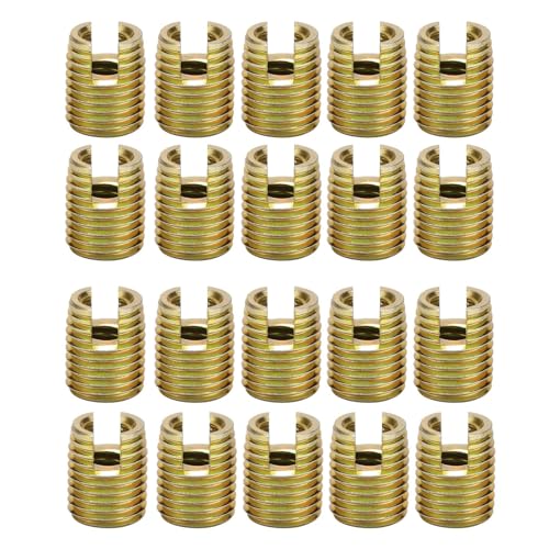 LXMJNCJP 20Pcs 302 Carbon Steel Self Tapping Thread Insert Accessories (Inner M5*0.8, outer M8*1.0, length 10mm)