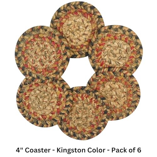 Kingston-Jute-Braided-Coasters-for-Drinks-Absorbent-Drink-Coaster-Set-of-6-Handmade-Woven-Coasters-for-Table-Protection-Heat-Resistant-Reversible-Primitive-Coasters-for-Room-Decor-Bar-Party Kingston Jute Braided Coasters for Drinks Absorbent Drink Coaster Set of 6 Handmade Woven Coasters for Table Protection Heat Resistant Reversible Primitive Coasters for Room Decor Bar Party