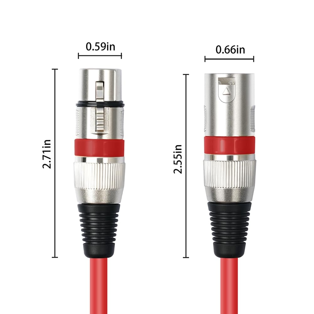 Paquete de 10 Cables de Micrófono XLR Macho A Hembra XLR de 3 Pies y 3, Cable XLR Balanceado para Mezclador de Micrófono, Estudio de Grabación