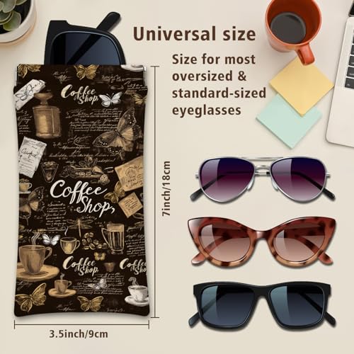 Image of Eyeglasses Sunglasses Case PU Soft Squeeze Top Glasses Pouch for Women Men,Animal Pattern Portable Anti Scratch