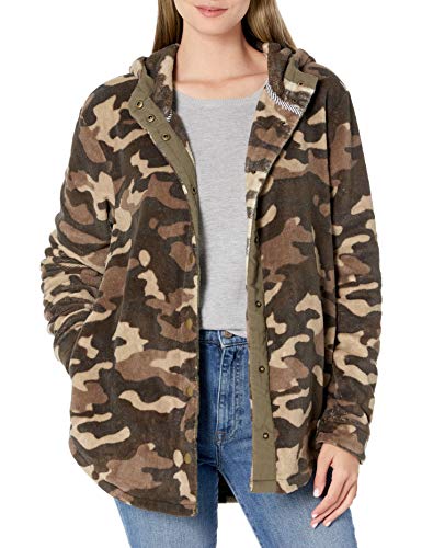Volcom Junior's Under Wrapz Hooded Sherpa Jacket, Camouflage, Large