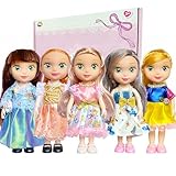 JING SHOW BUSSINESS 5 Sets Doll Clothes for 6 inch Doll ，Include 5 Pieces Girl Mini Dolls, 5 Sets Handmade Doll Clothes and 5 Pairs of Doll Shoes