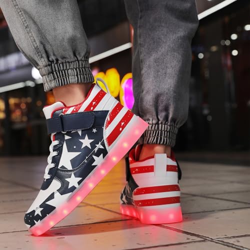 Image of YuanRoad Unisex LED Light Up Shoes with USB Charging Glowing Luminous LED Sneakers