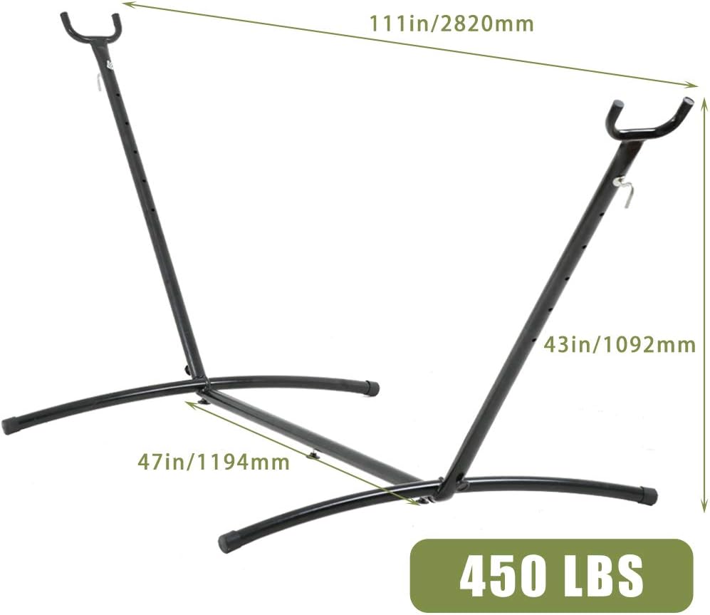 Her Majesty Hammock Portable Durable and Stable Best Stands for Indoor or Outdoor, Backyard Decor Bed Lawn Garden Steel Premium Carrying Case Patio