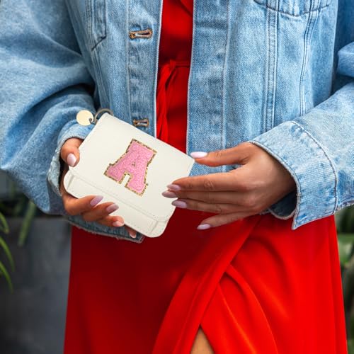 Girls Wallet, Initial Women's Wallets, White Small Wallet for Kids with 5 Card Slots Holder, Personalised Purses Gifts for Girls and Women, Birthday Gift, Christmas Gifts, Travelling Wallets Gift4
